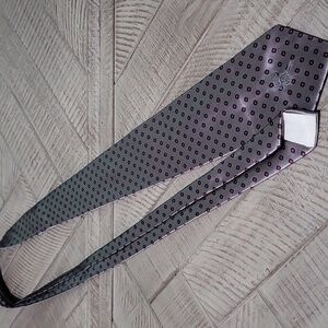 Vintage Countess Mara Sistine Satin Diamond Designer Necktie Silver Red